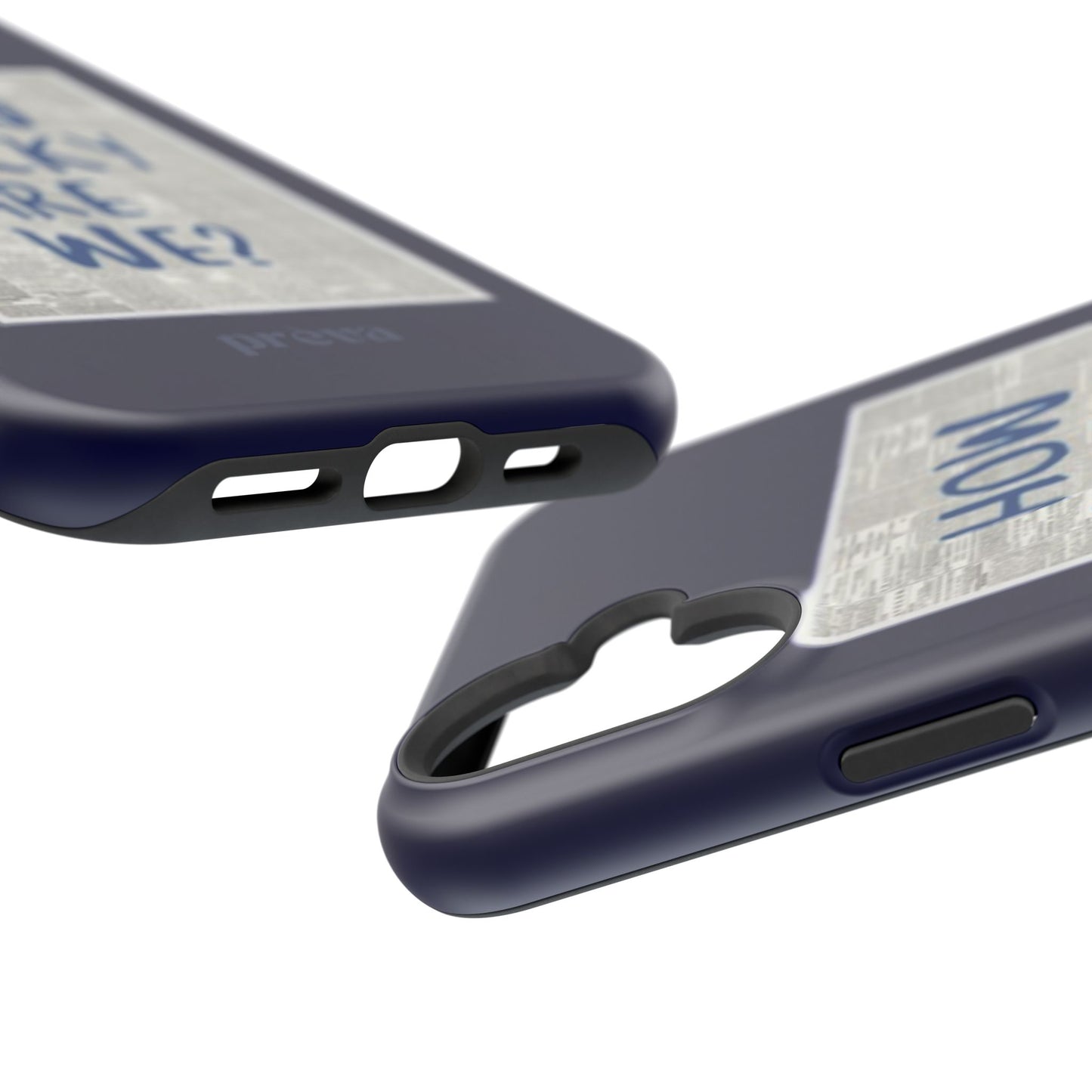 Navy How Lucky Are We Phone Case