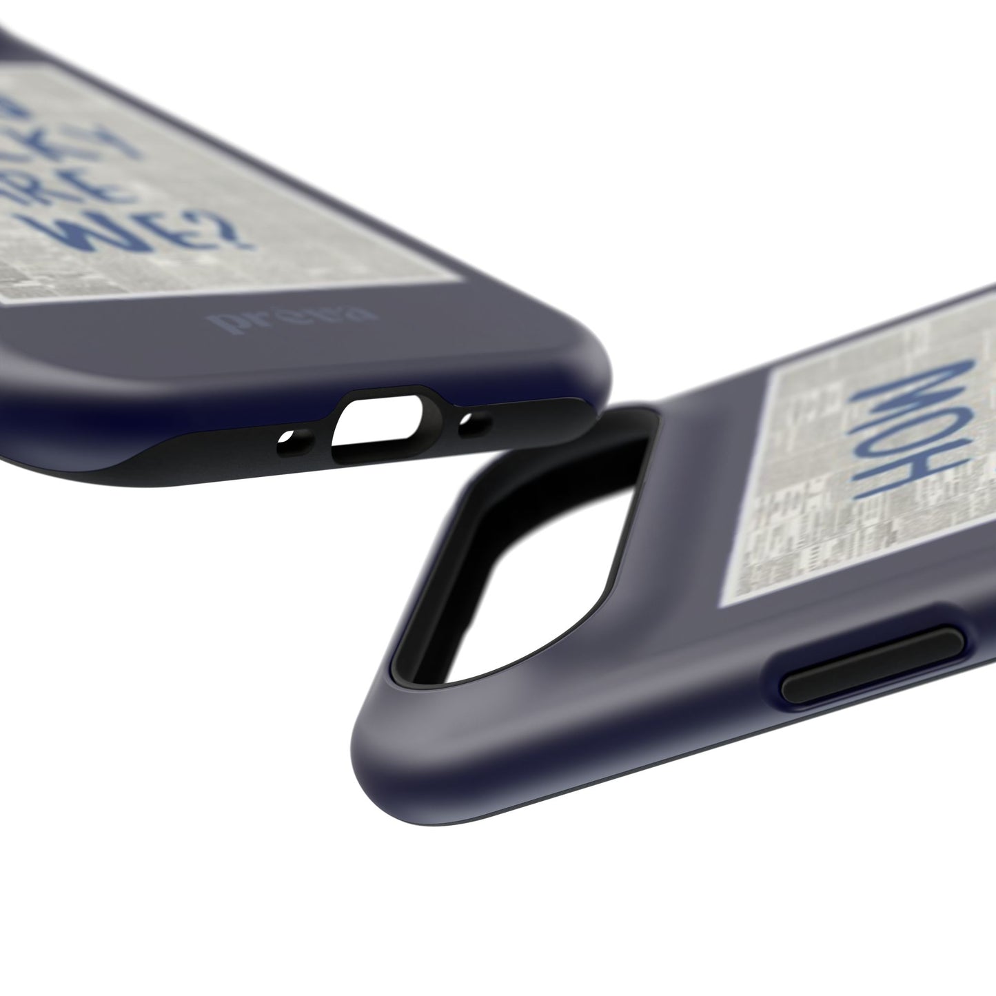 Navy How Lucky Are We Phone Case