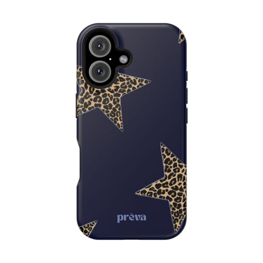 Navy Leopard Star Phone Case