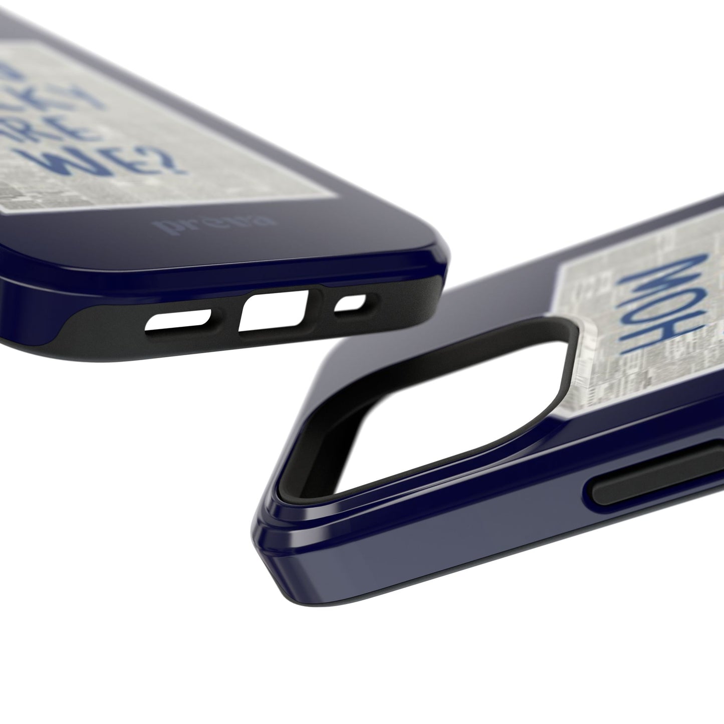 Navy How Lucky Are We Phone Case