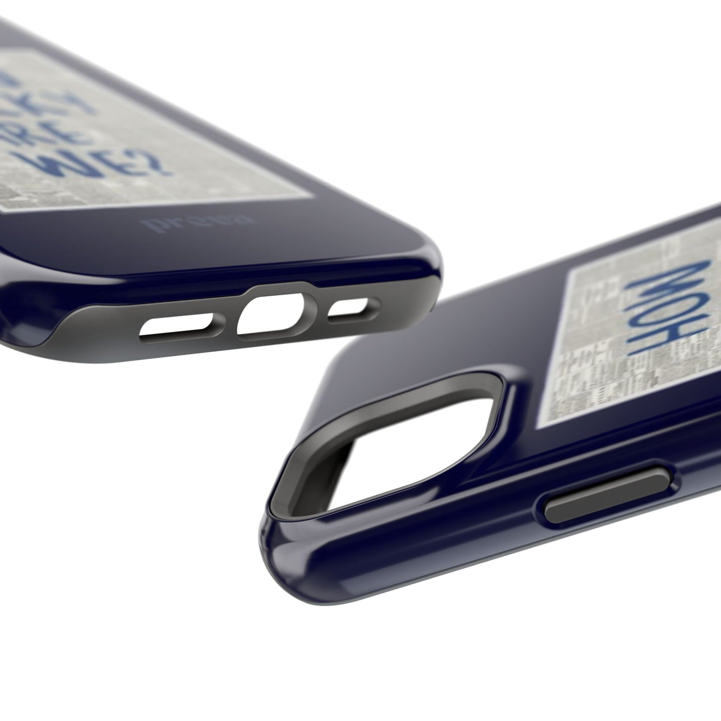 Navy How Lucky Are We Phone Case