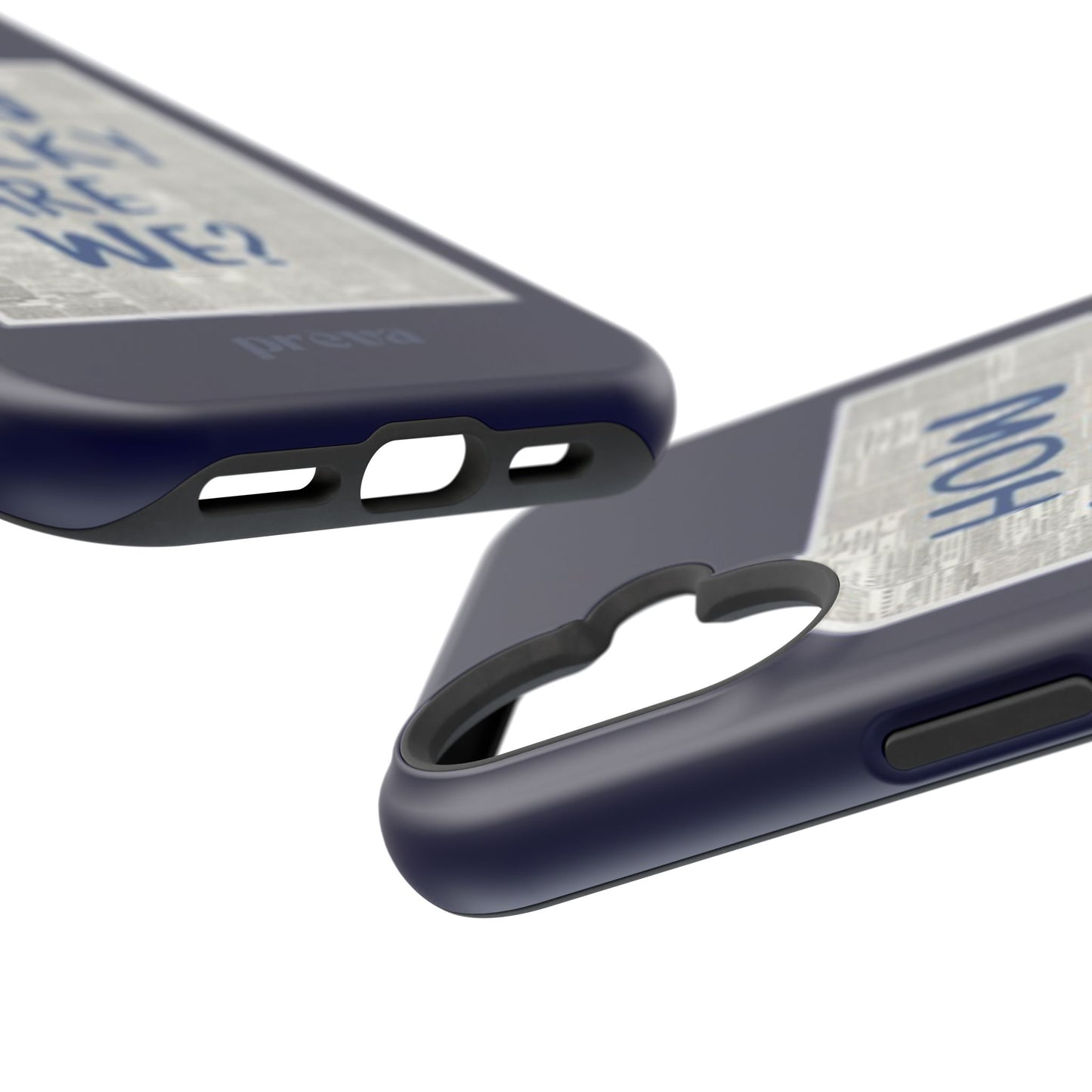 Navy How Lucky Are We Phone Case