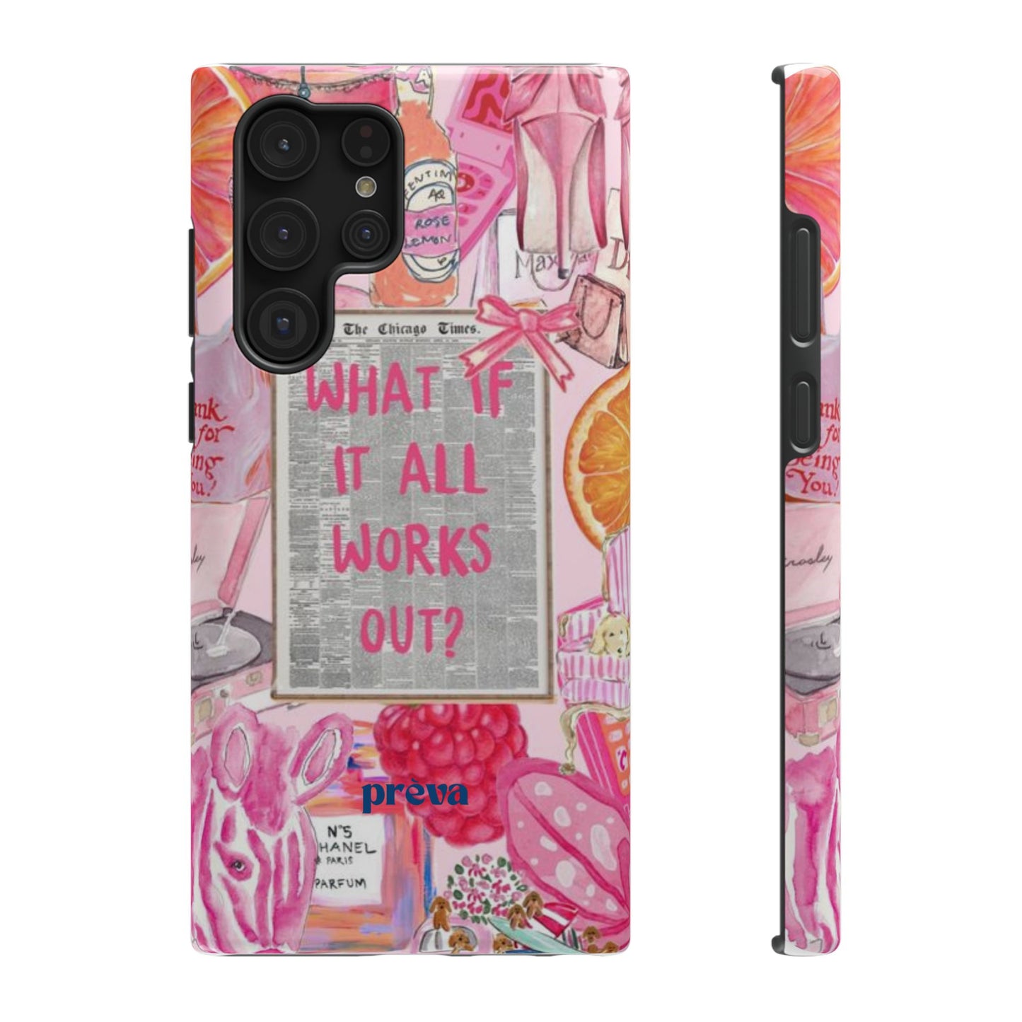 Pink "What If It All Works Out?" Collage Phone Case
