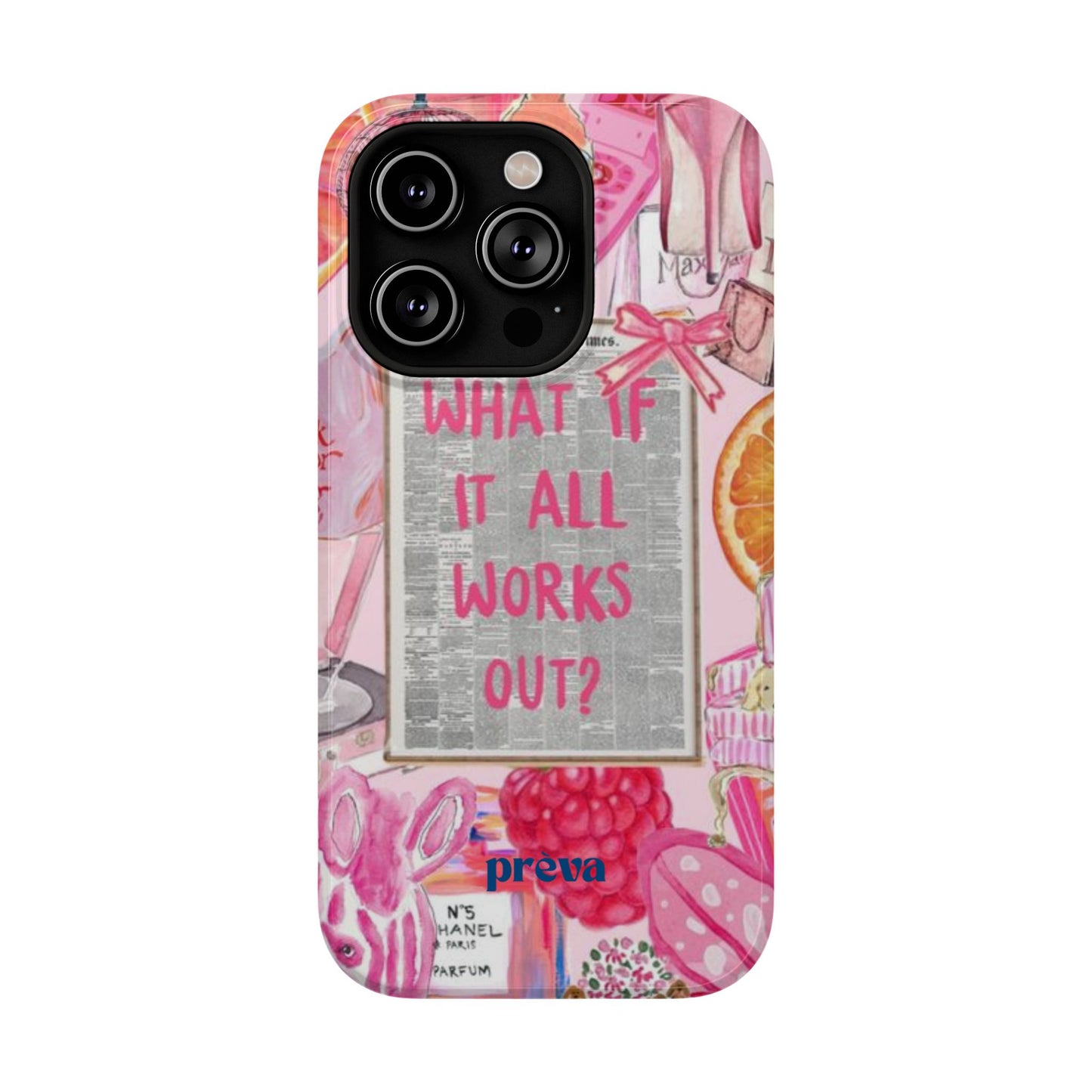 Pink "What If It All Works Out?" Collage Phone Case