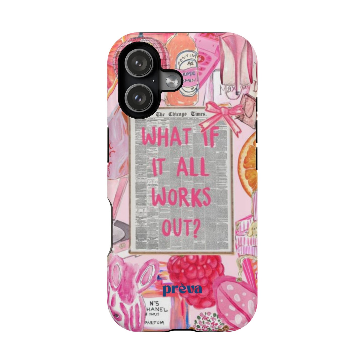 Pink "What If It All Works Out?" Collage Phone Case