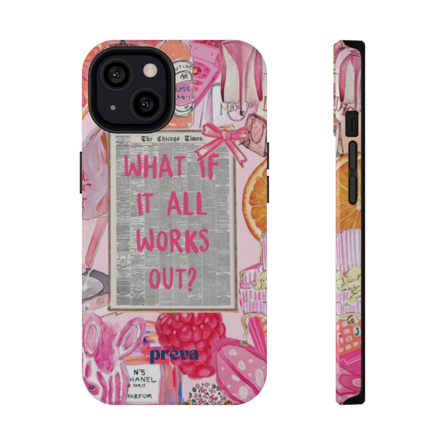 Pink "What If It All Works Out?" Collage Phone Case