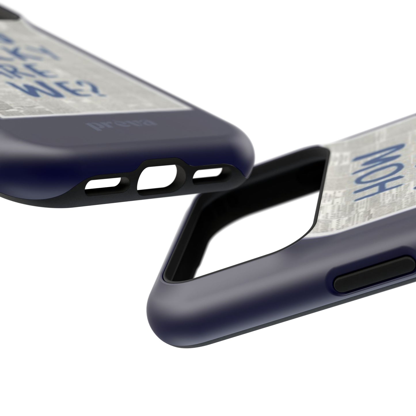 Navy How Lucky Are We Phone Case