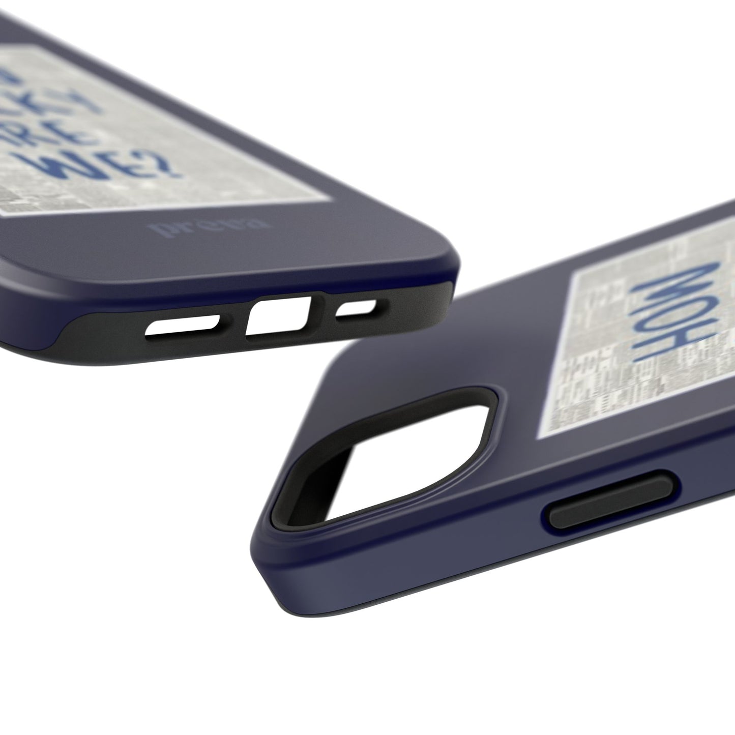 Navy How Lucky Are We Phone Case