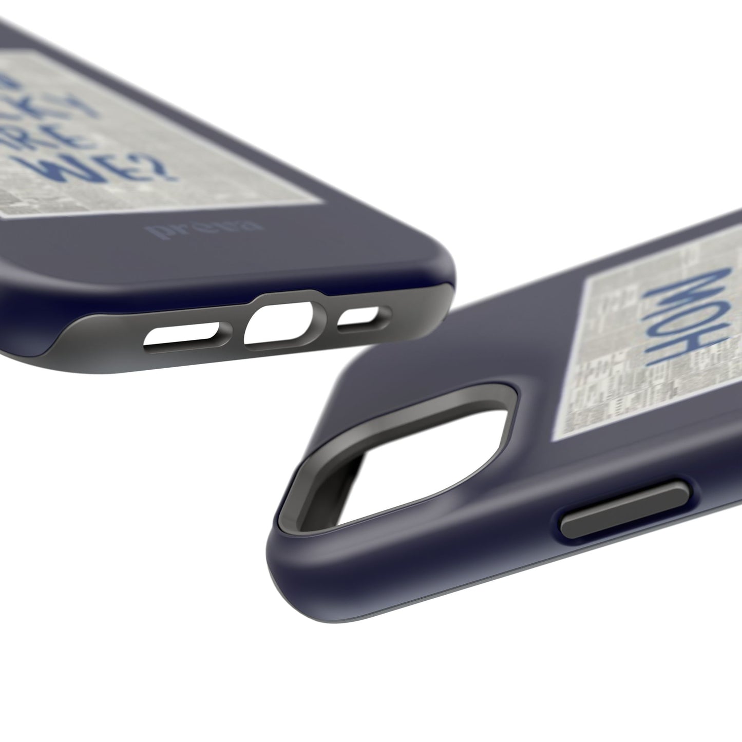 Navy How Lucky Are We Phone Case