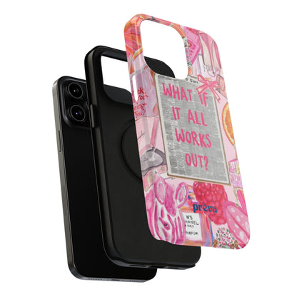 Pink "What If It All Works Out?" Collage Phone Case